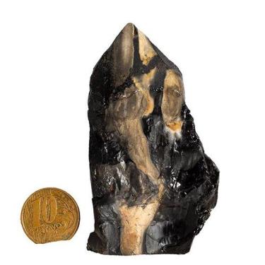 Imagem de 01 Ônix Preto Pé e Bico Serrado 100 a 200g 5 a 10cm Tipo B - Cristaisd