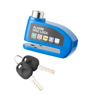 Imagem de Cadeado trava de disco com alarme sonoro moto e bike - zen, Azul