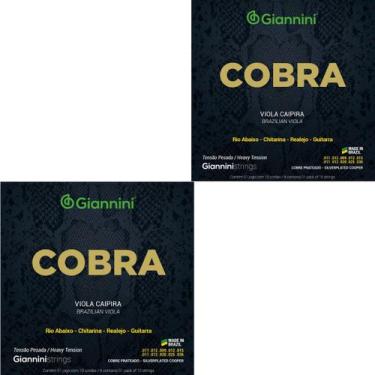 Imagem de Kit 2 Encordoamento Viola Caipira Giannini Cobra GESVP Cobre Prateado 