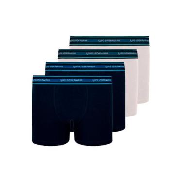 Imagem de Kit com 4 Cuecas Infantil Boxer Lupinho 141-003 - LUPO, Branco, GG