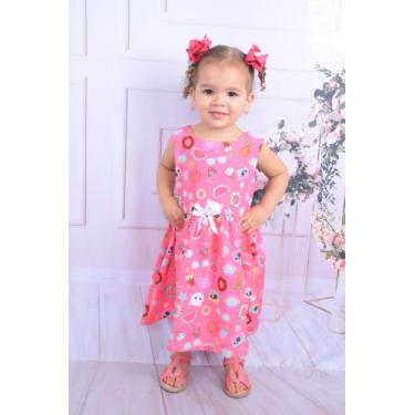Imagem de Vestido Infantil Com Elástico Na Cintura Estampado - Miga confecções ,