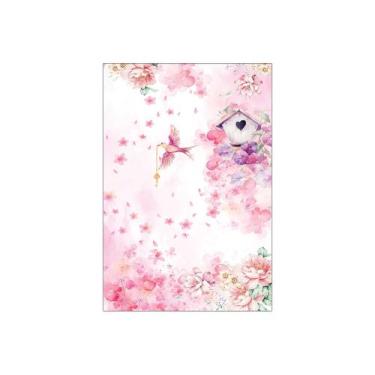Imagem de Painel De Festa Vertical 1,50 x 2,20 - Jardim Passarinhos Rosa 005 - V