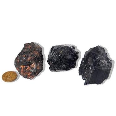 Imagem de 03 Turmalina Preta Pedra Natural 90 a 100g Média 6cm Tipo B - Cristais