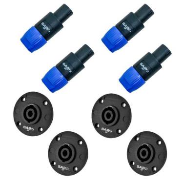 Imagem de Kit conector speakon santo angelo linha painel sa2 6 pares