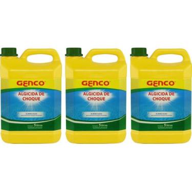 Imagem de 3 Galão Algicida De Choque 5 Litros Genco Limpeza Agua Verde