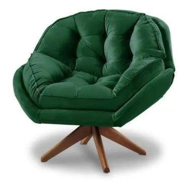 Imagem de Poltrona Decorativa Califórnia Giratória Suede Verde - Fm - Fina Mobíl