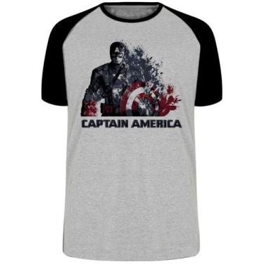 Imagem de  Camiseta Capitão América Desintegrando Blusa Plus Size extra grande a