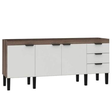 Imagem de Gabinete de Cozinha Tamarindo e Branco em Madeira Montado para Pia 180