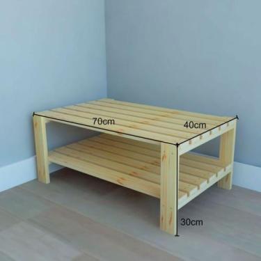 Imagem de Estante Multiuso  2 prateleira de madeira pinus - Pla móveis 