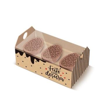 Imagem de Caixote para 3 Meios-ovos 50 g - Tanta Doçura - 6 Unidades - Cromus - 