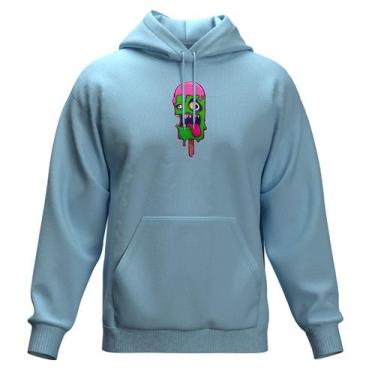 Imagem de Moletom Estampado Com Capuz Blusa de Frio Fechada Bolso Canguru - Rela