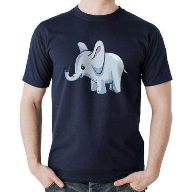 Imagem de Camiseta Algodão Elefante Bebê - Foca na Moda, Marinho, P