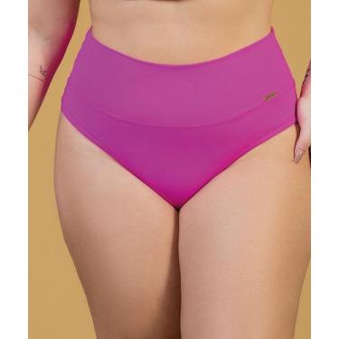 Imagem de Calcinha De Biquíni Cintura Alta Lisa - Cor De Cacau, 50, Pink power