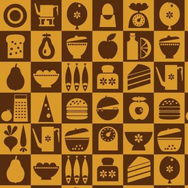 Imagem de Papel de Parede Adesivo Autocolante Vinil Casual Cozinha Peixe Frutas 