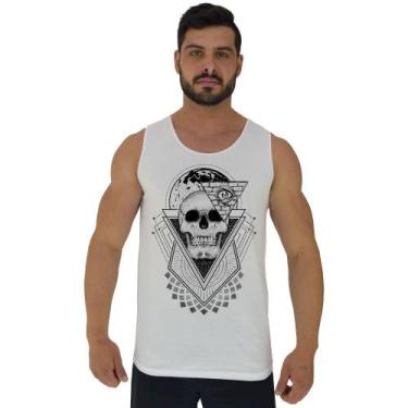 Imagem de Regata Clássica Masculina MXD Conceito World Skull, Branco, M