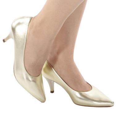 Imagem de Sapato feminino scarpin confort luxo salto fino baixo - VALLE SHOES, O