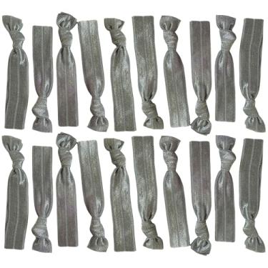 Imagem de Conjunto de 20 elásticos de suporte de rabo de cavalo sem vincos (cinza)