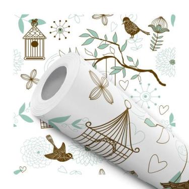 Imagem de Papel De Parede Vinílico Pássaros Natureza Quarto 10m - DELIQUADROS, 1