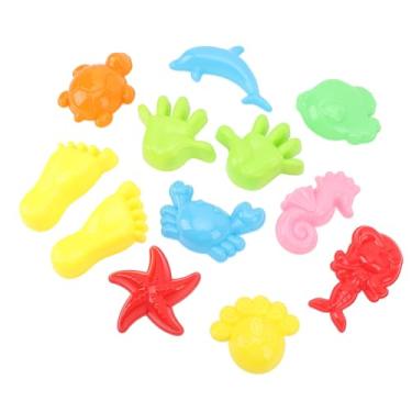 Imagem de Moldes de Areia Definir Formas Coloridas Brincando de Construção Saco de Criatividade Crianças Praia Ao Ar Livre