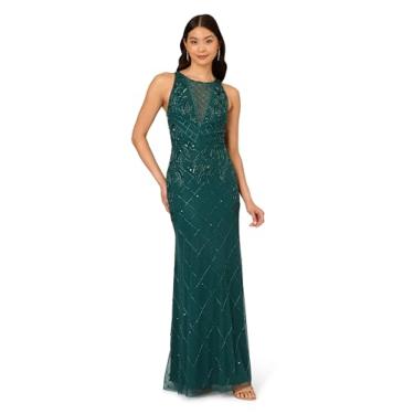 Imagem de Adrianna Papell Vestido longo feminino frente única, Pedra verde, 40