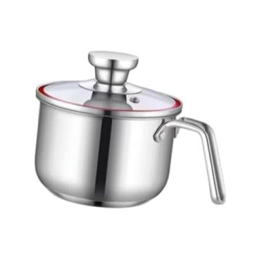 Imagem de IEUDNS Panela para molho, fácil de limpar, com tampa de vidro, panela para molho, leite para ferver, casa, cozinha, restaurante, macarrão, 15x19.5x11cm