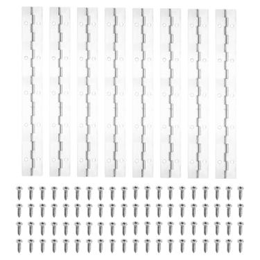 Imagem de PATIKIL Dobradiça de piano de 25 x 3 cm, dobradiça contínua de aço inoxidável 8Plver 304 com furos para porta de portão de piano, caixa de armazenamento de madeira, barco de armário, prata