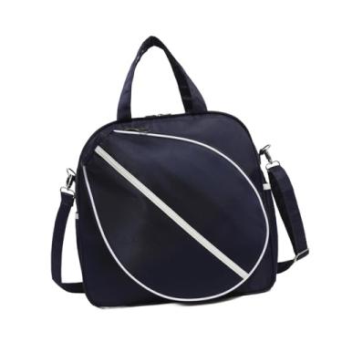 Imagem de oshhni Sacola de tênis saco de raquete de tênis esportes ao ar livre com alça de ombro removível leve tênis crossbody saco de esportes, Azul Escuro
