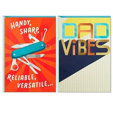 Imagem de Hallmark Pacote com 2 cartões de dia dos pais (Canivete suíço, Dad Vibes)