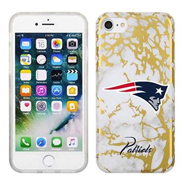 Imagem de Prime Brands Group Capa de celular com estampa de mármore branco e dourado em TPU para Apple iPhone 8/7/6S - licenciado pela NFL New England Patriots