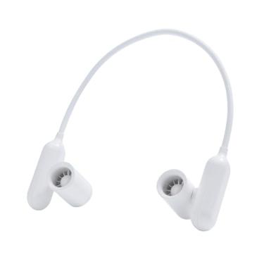 Imagem de Generic Ventilador de pendurar no pescoço, versátil, sem folhas, mãos livres, giratório, portátil, ventilador pessoal para esportes, atividades ao ar livre, Branco