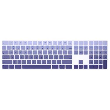 Imagem de HRH Capa de teclado de silicone roxo escuro Ombre para teclado mágico com teclado numérico A1843 MQ052LL/A lançado em 2017 (layout dos EUA)