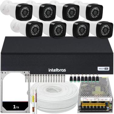 Imagem de Kit 8 Cameras Segurança 1080p Dvr Intelbras Full Hd 8ch mhdx c/hd