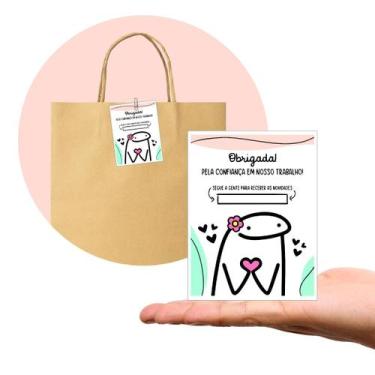Imagem de Tag Cartão de Agradecimento  Pacote com 100 Peças  Tam. 7,5 x 10,5 cm 