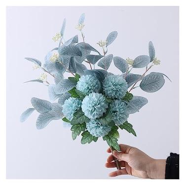 Imagem de Vaso de flores artificiais de seda branco, buquê de anêmona para casamento, casamento, casa, festa, quarto, decoração de mesa, planta, vaso de flores falsas (K)