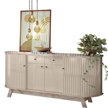 Imagem de Buffet Aparador 4 Portas E 2 Gavetas 100% Mdp Mônica Calacata/off White