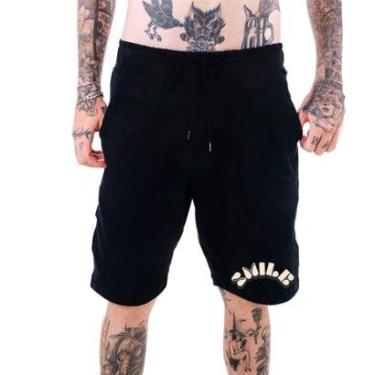 Imagem de Bermuda Moletinho MasculinaSmile Logo Streetwear Full Art Abstract Designer-Masculino