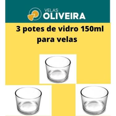 Imagem de kit 3/6 Copo de vidro Nadir 150ml para vela artesanais - Velas Oliveir