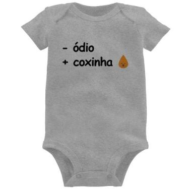 Imagem de Body Bebê Menos ódio, Mais coxinha - Foca na Moda, Cinza, GG