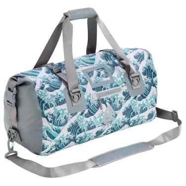 Imagem de Skog Å Kust Duffelsak Bolsa esportiva resistente à prova d'água – Bolsa de equipamentos para esportes, viagens e mais – tamanhos de 40, 60 e 90 litros, Ondas, 40L