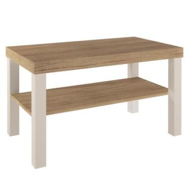 Imagem de Mesa de Centro Para Sala 80 cm 4565 Carvalho Off White ARLY - Milani S