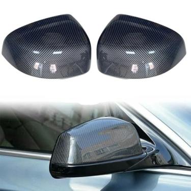 Imagem de Tampa de espelho retrovisor de porta de carro para Volvo S40 C30 C70 2006-2013, ABS estilo fibra de carbono tampas de espelho lateral de substituição de tampas de proteção de espelho retrovisor