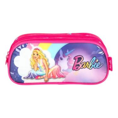 Imagem de Estojo 2 Compartimentos Escolar Infantil Barbie Desenho - Luxcel, Pink
