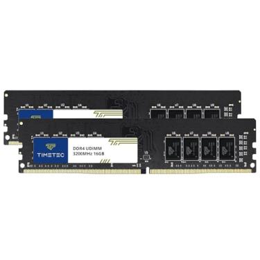 Imagem de Timetec Kit de 32 GB (2 x 16 GB) DDR4 3200 MHz (ou 2933 MHz ou 2666 MHz) PC4-25600 Non-XMP CL22 1.2V Non-ECC Unbuffered 2Rx8 Dual Rank 288 pinos UDIMM Desktop PC computador memória RAM atualização