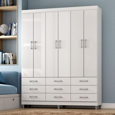 Imagem de Guarda-Roupa Paraty 6 Portas 9 Gavetas Branco