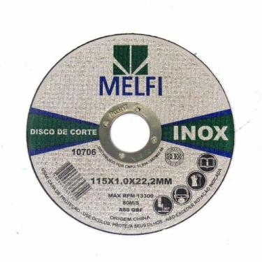 Imagem de Disco de Corte Para Aço Inox 115x1,0x22,2mm Melfi Cód.0706