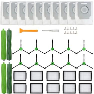 Imagem de LOVECO Acessórios de substituição compatíveis com iRobot Roomba I & J Series, i8+ i7+ i6+ i5+ i4+ i3+ i2+ i1+ j8+ j7+ j6+ j5+, 2 conjuntos de escovas de borracha multisuperfície, 10 filtros, 10