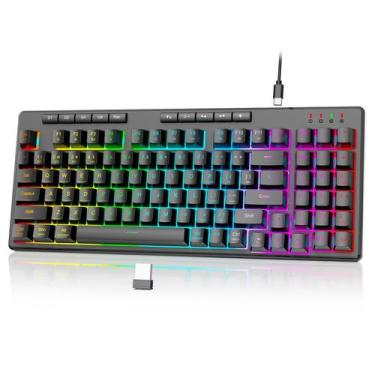 Imagem de Teclado sem fio para jogos Redragon K517 Pro RGB retroiluminado