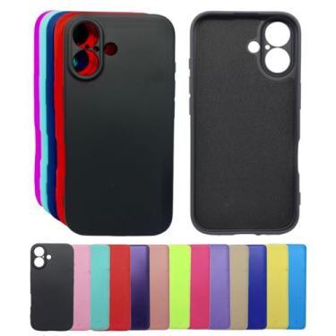 Imagem de Capa Aveludada Proteção Capinha Para Iphone 16 Plus Silicone - Mustang