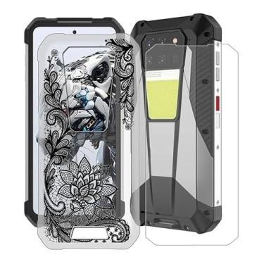 Imagem de YQINHHME Capa transparente para Unihertz 8849 Tank 3 Pro (6,7 polegadas) com 1 protetor de tela de vidro temperado, capa de telefone fina e macia TPU à prova de choque X antiarranhões para Unihertz
