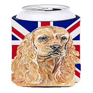 Imagem de Buff Cocker Spaniel with Engish Union Jack British Flag Tall Boy Beverage Insulator Hugger SC9866TBC